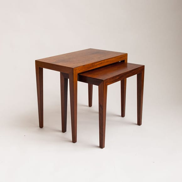 Pair of Brazilian rosewood nesting tables 